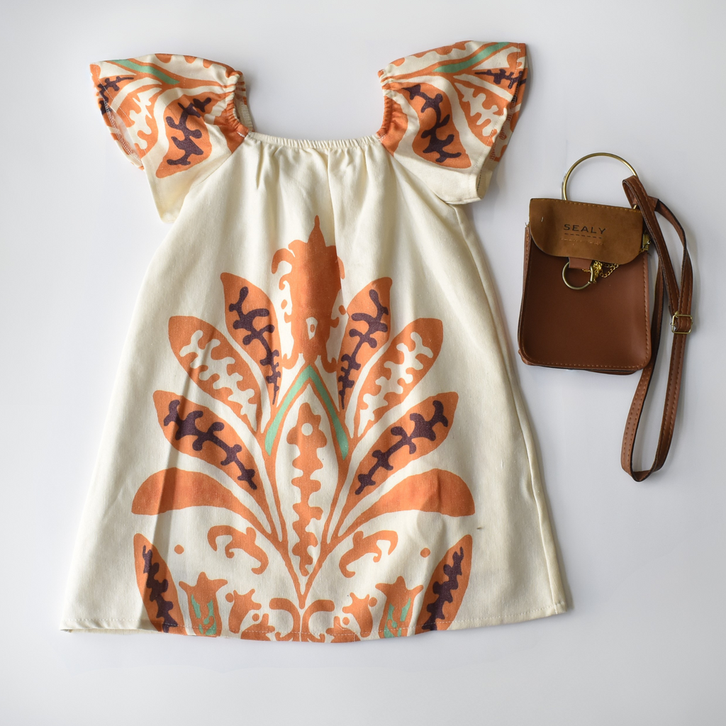 Tropical Isla Girls Linen Dress