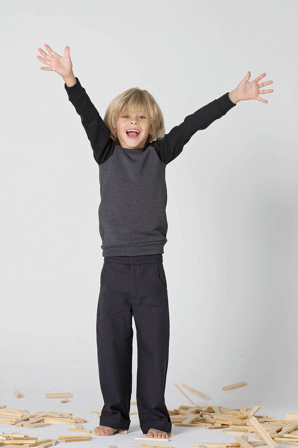 Black Pants with Pleated Belt