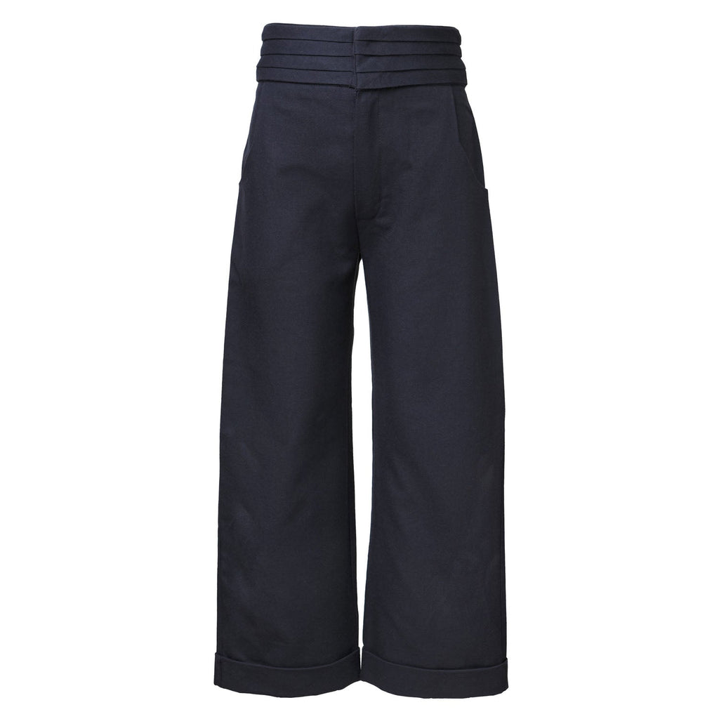 Black Pants with Pleated Belt
