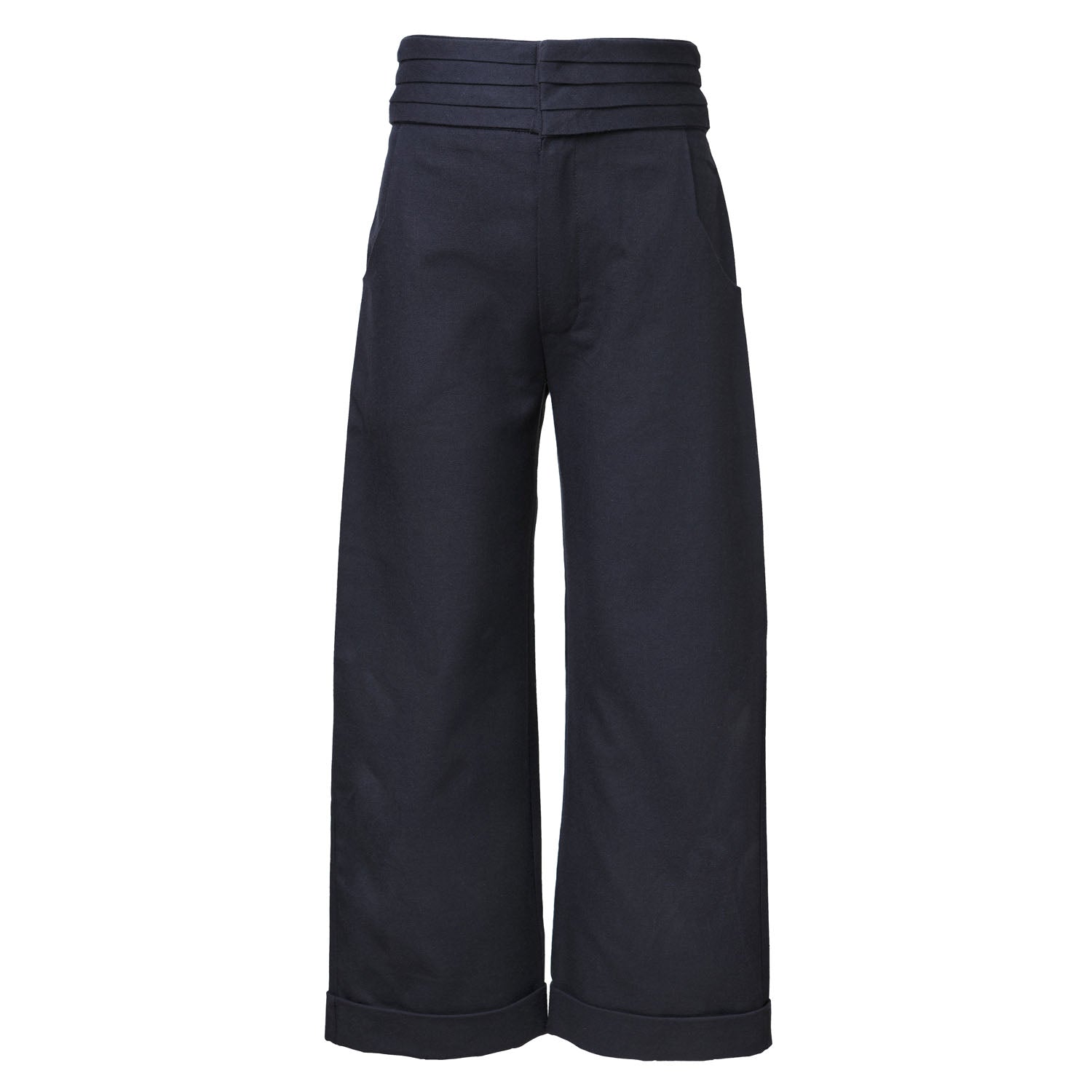 Black Pants with Pleated Belt