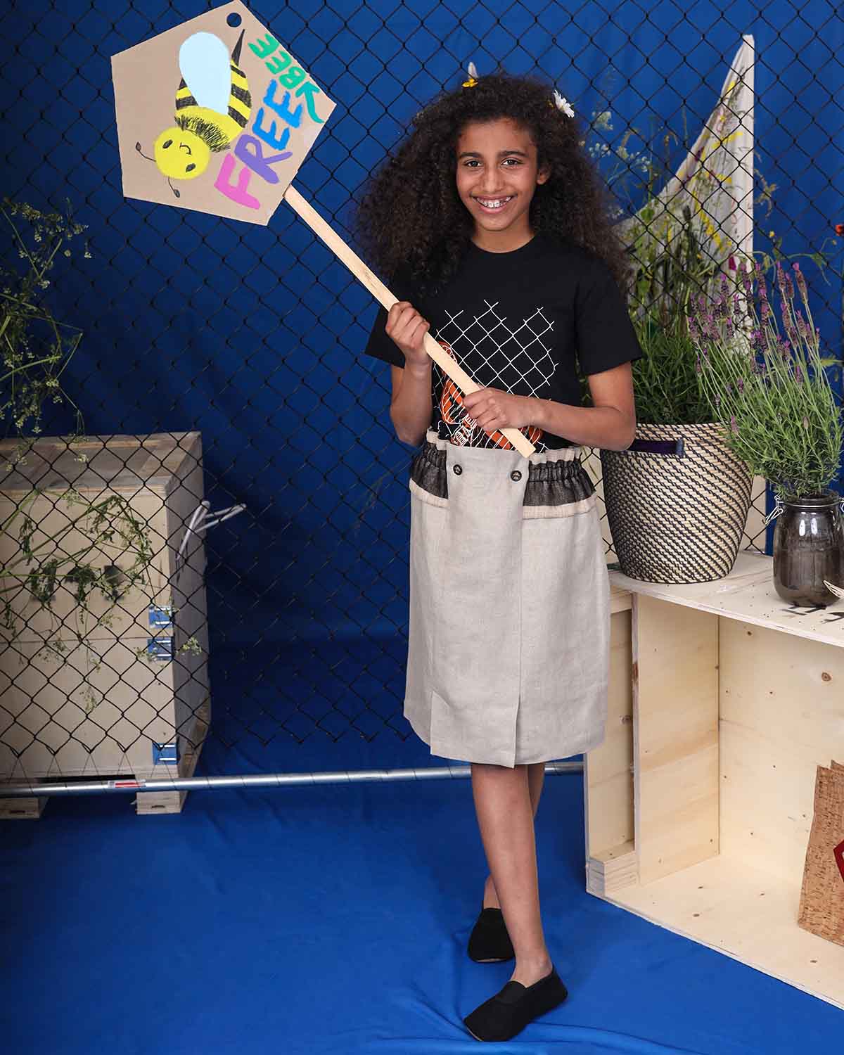 Linen Skirt with Ruffles