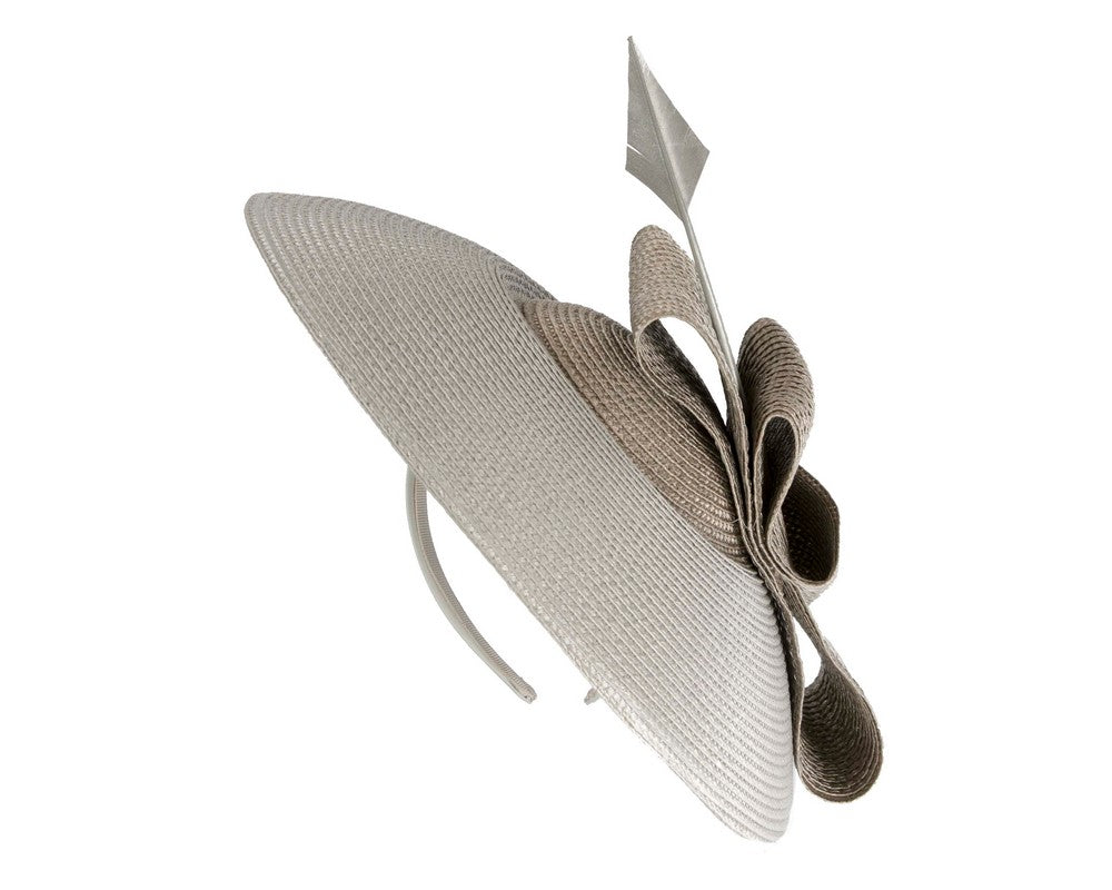 Silver "saucer" fascinator hat by Max Alexander