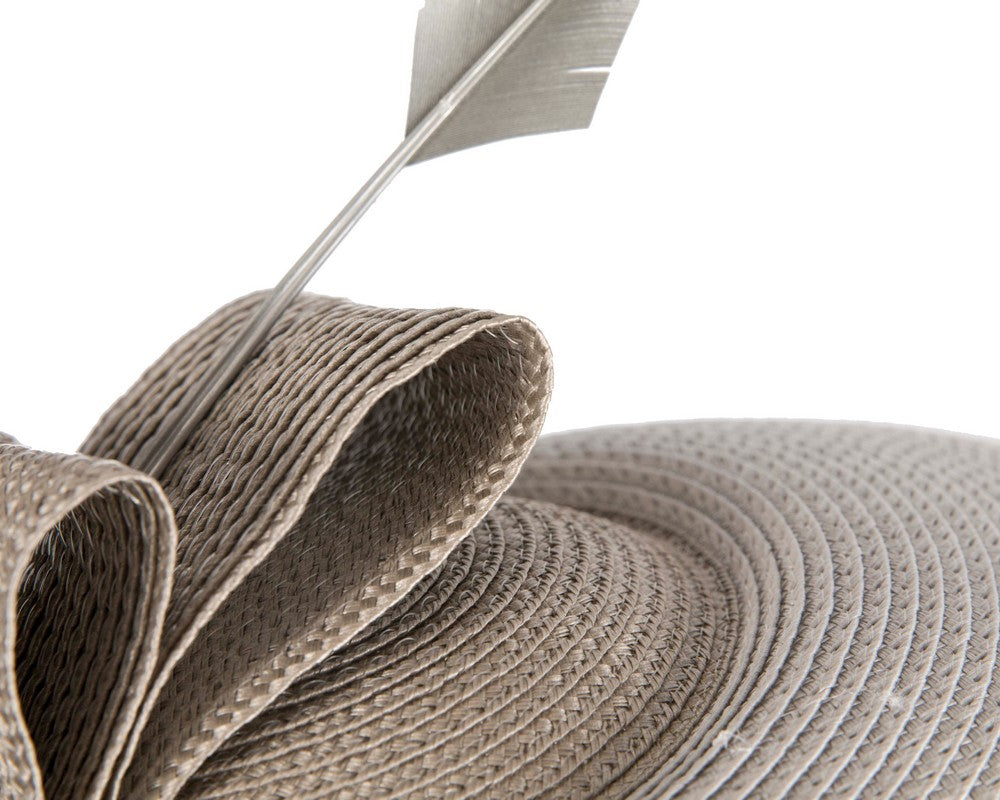 Silver "saucer" fascinator hat by Max Alexander