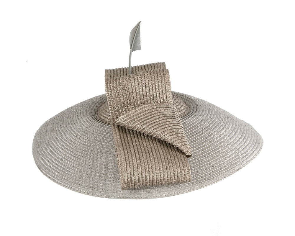 Silver "saucer" fascinator hat by Max Alexander