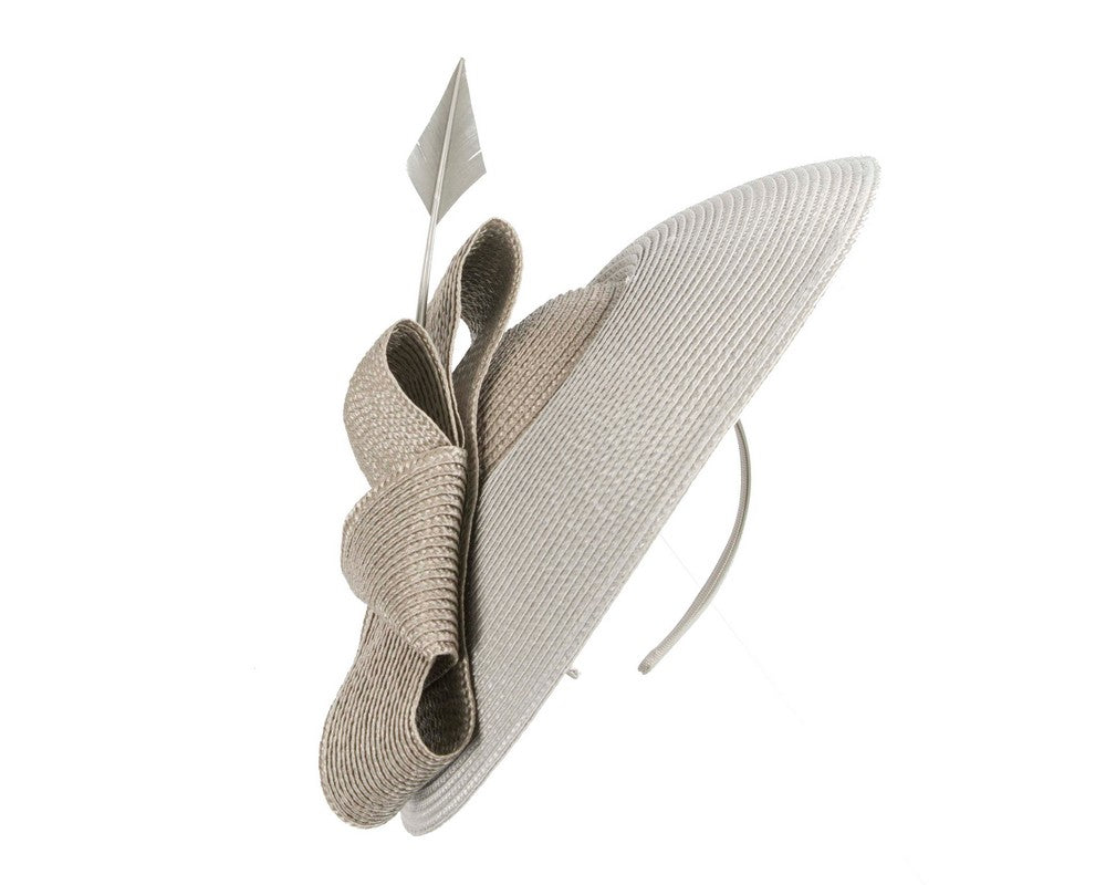 Silver "saucer" fascinator hat by Max Alexander