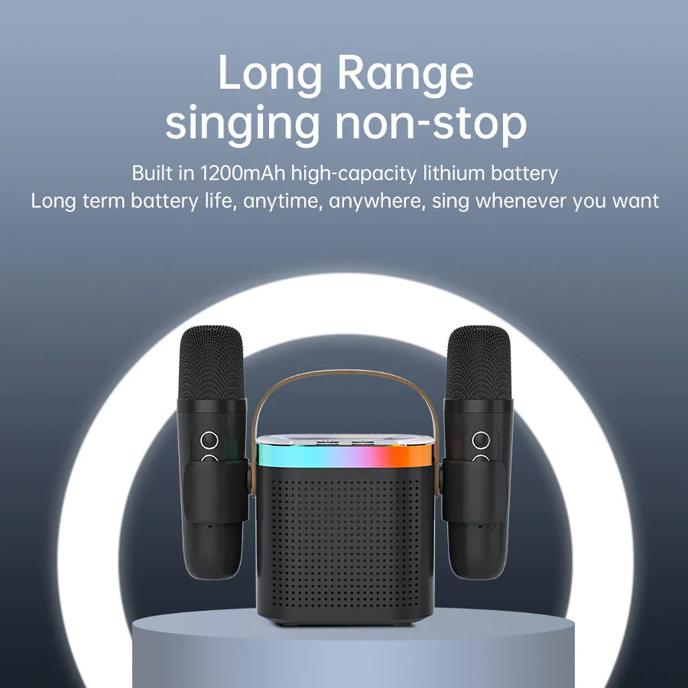 NNEOBA Portable Bluetooth Karaoke Speaker System with Microphones