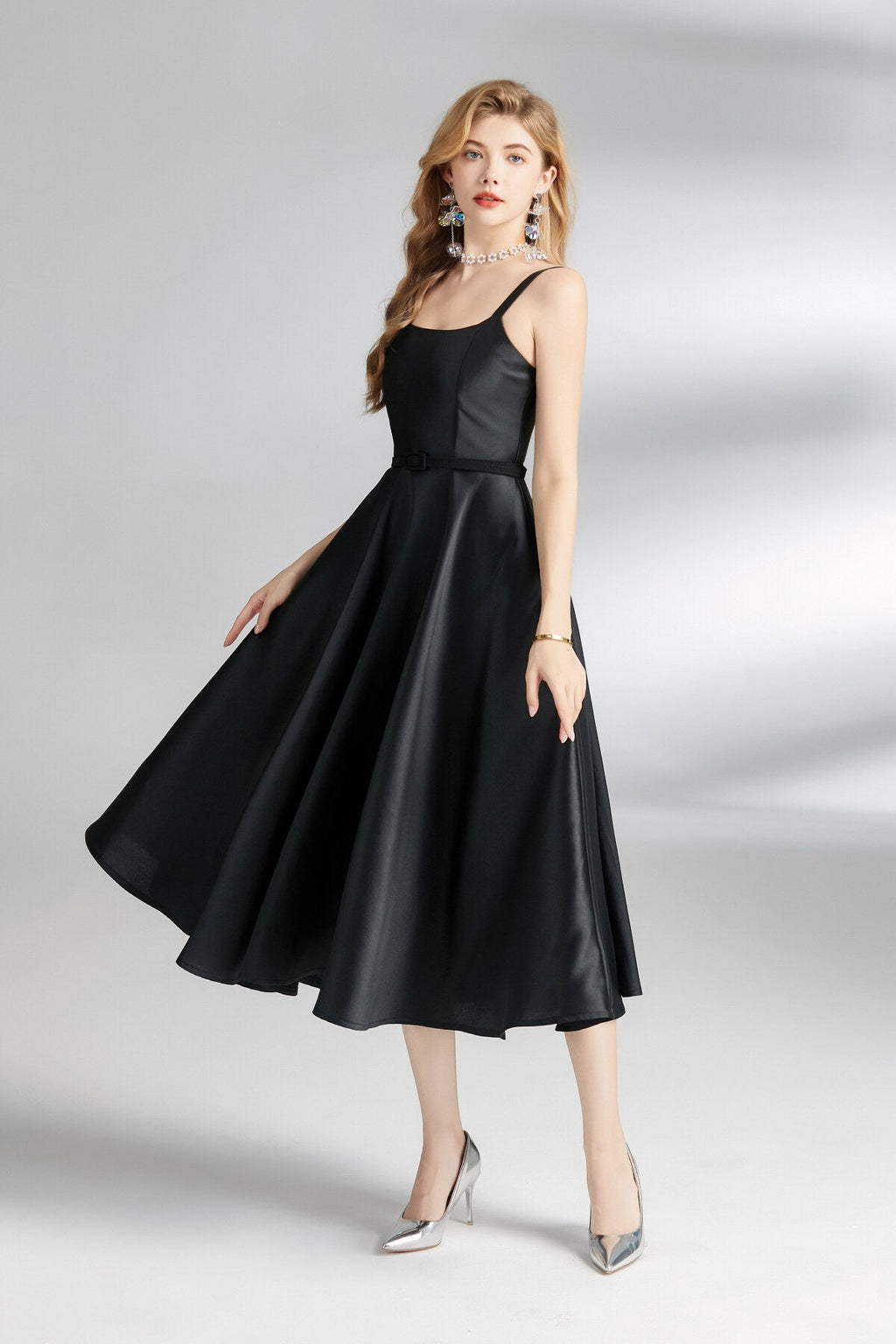 Audrey Hepburn Spaghetti Strap Flare Dress