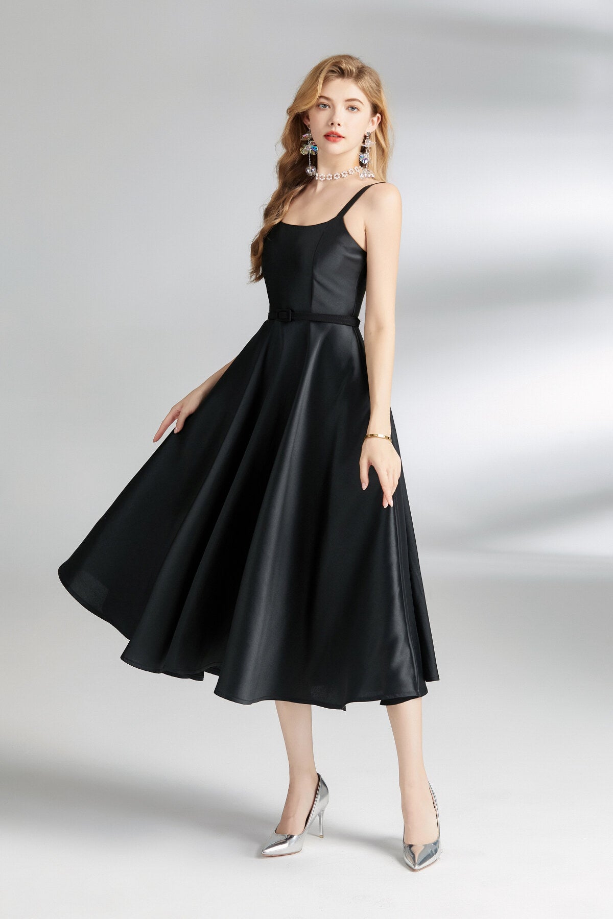 Audrey Hepburn Spaghetti Strap Flare Dress