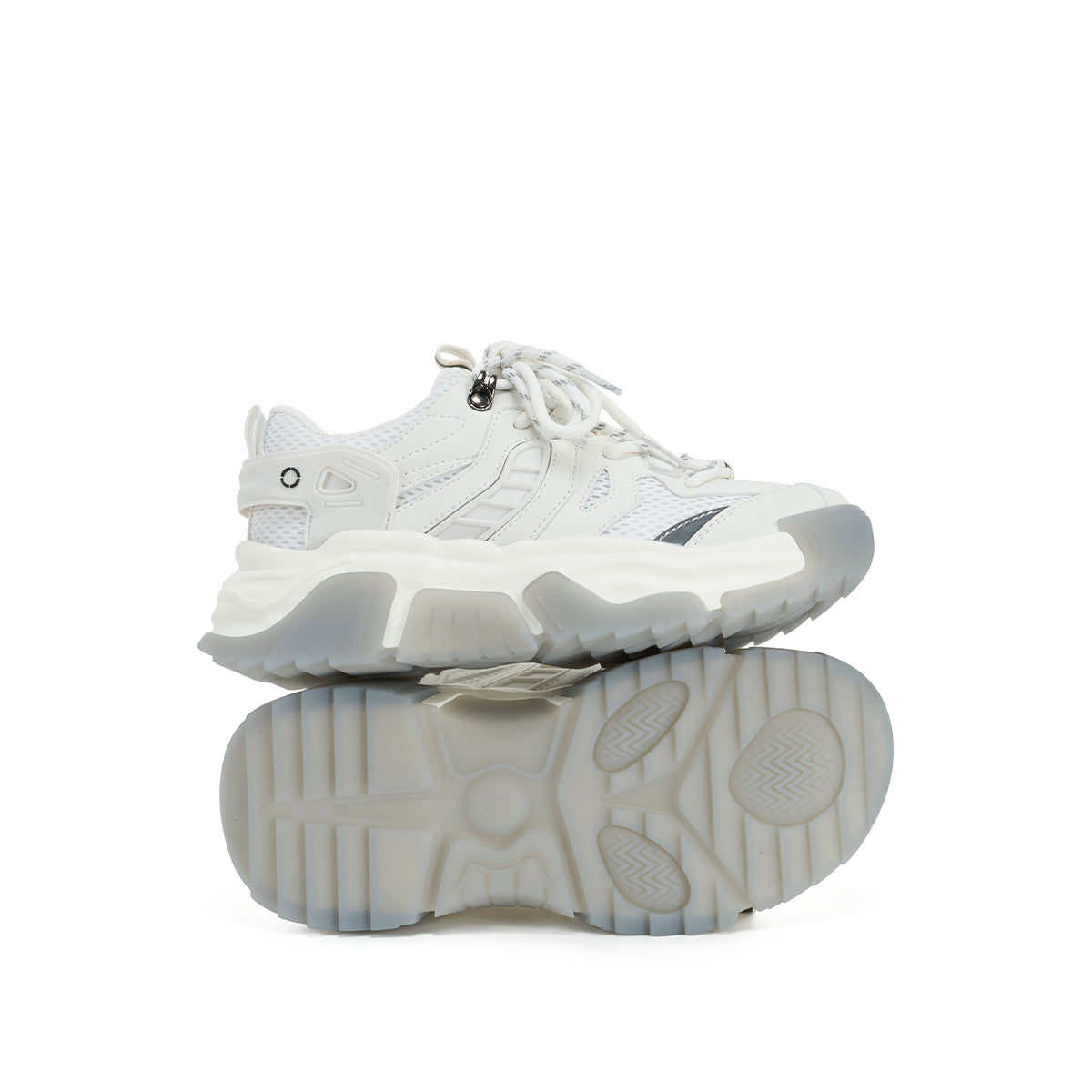 Lightweight Platform White Running Shoes