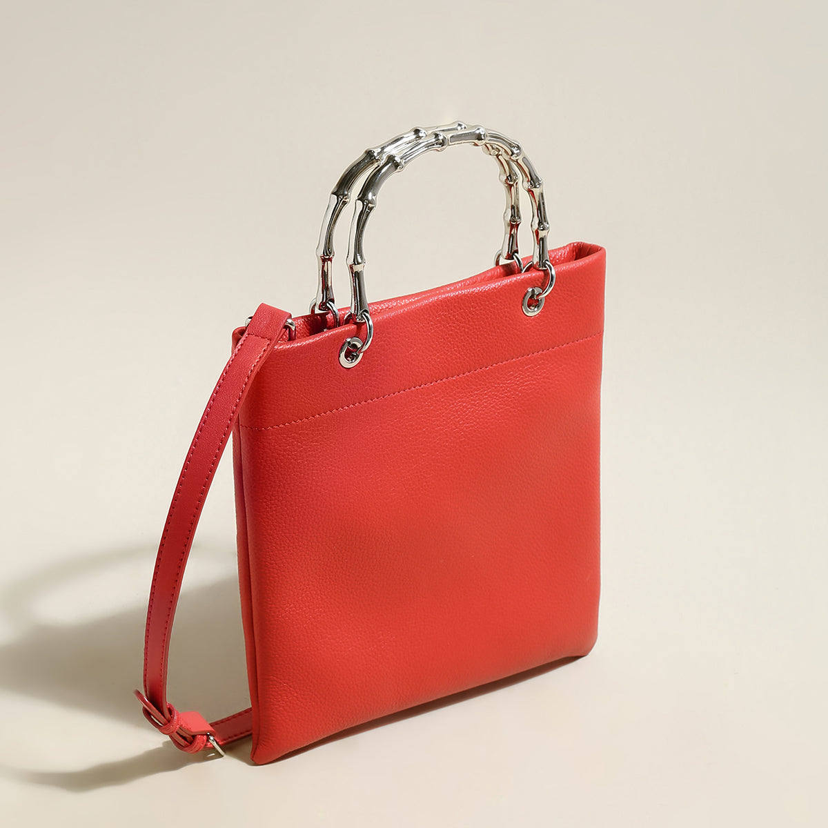 Minimalistic Square Structured Top Handle Bag