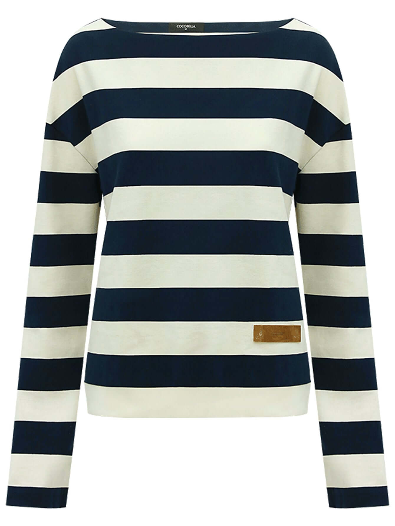 Nautical Boat Neck Long Sleeved Striped Knitted Tee