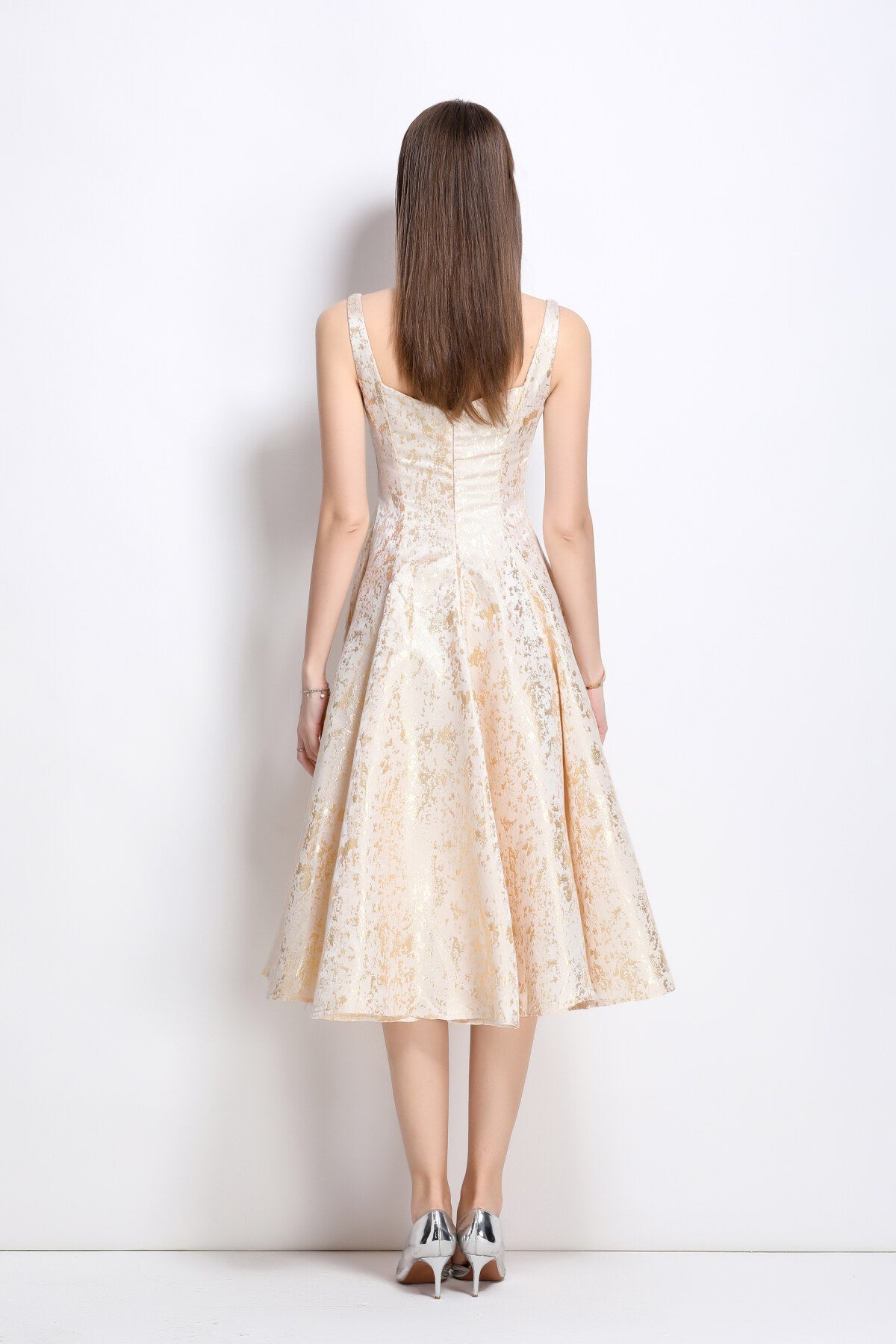 Paloma Slim Fit Jacquard Midi Dress