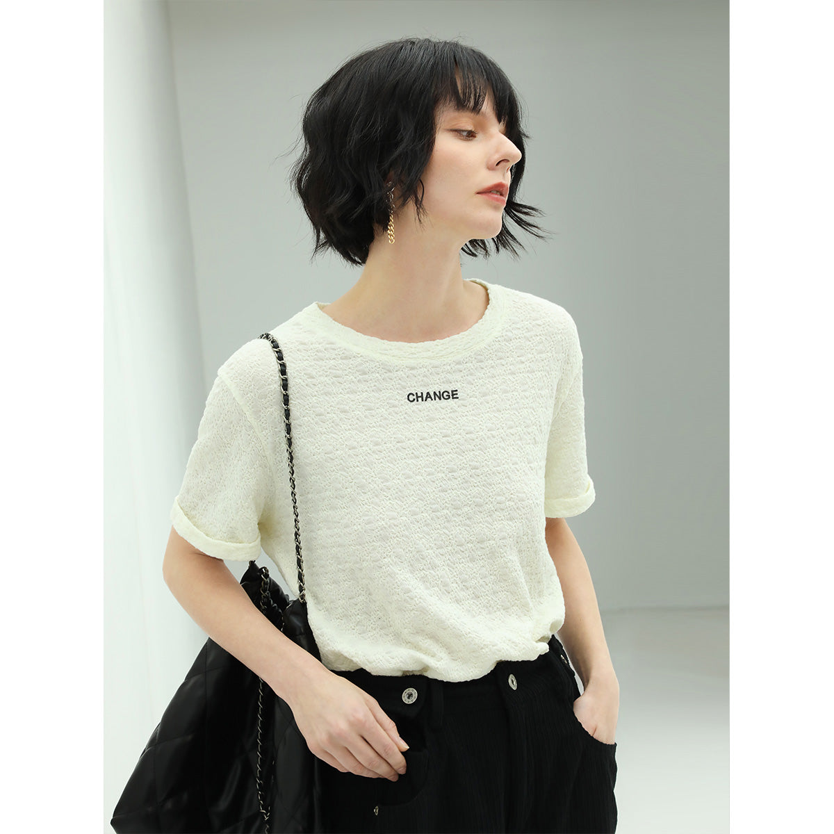 Printed Ivory Tee