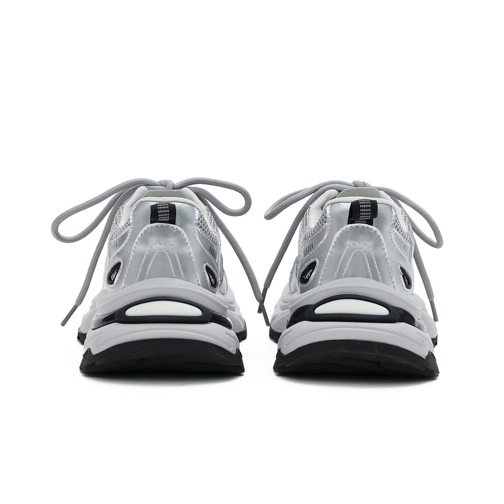 Silver Thick Sole Athletic Shoes