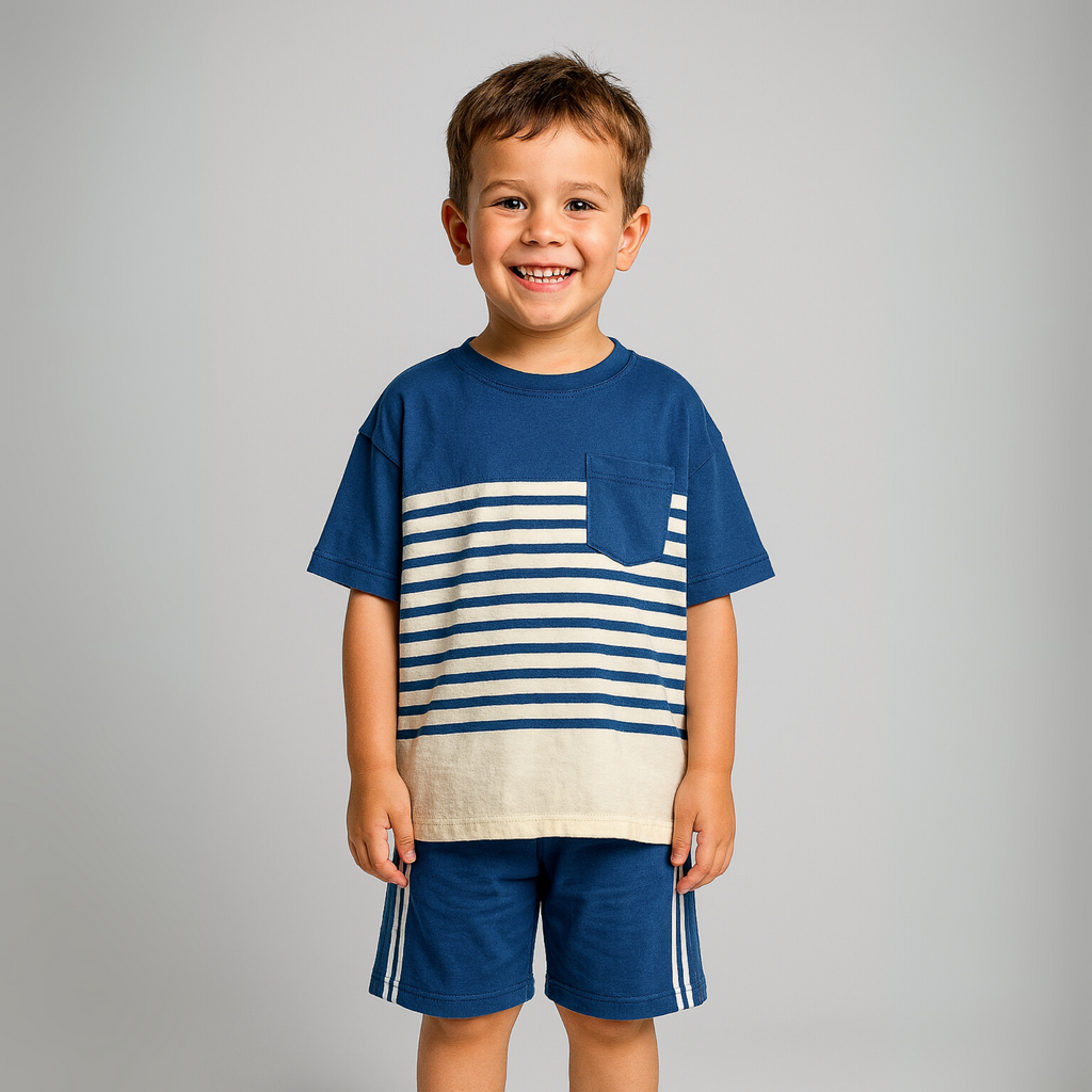 Classic Stripes Oversize Short Set