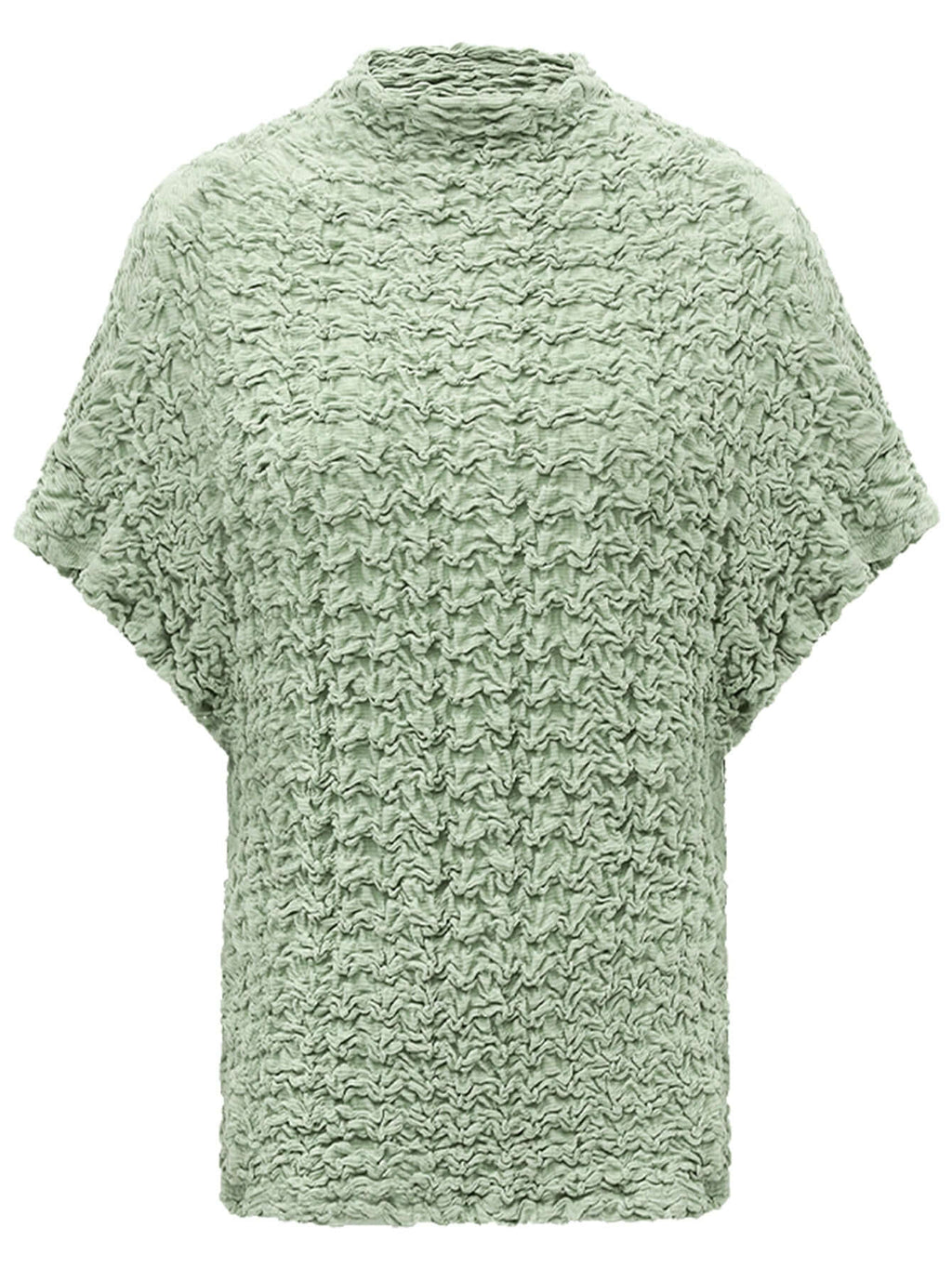 Textured Pleated Knit Batwing Top